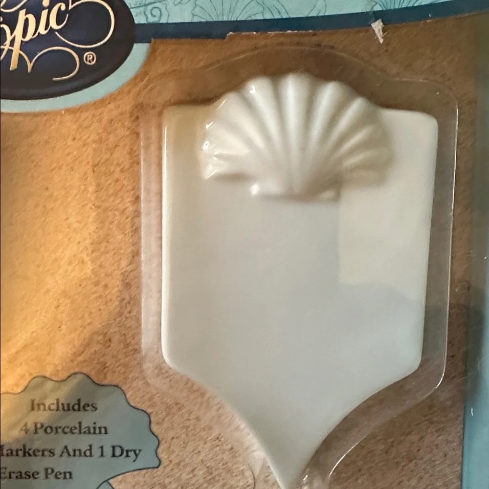 NWT Sur la Table Costal White Seabreeze Porcelain Writable Cheese Markers